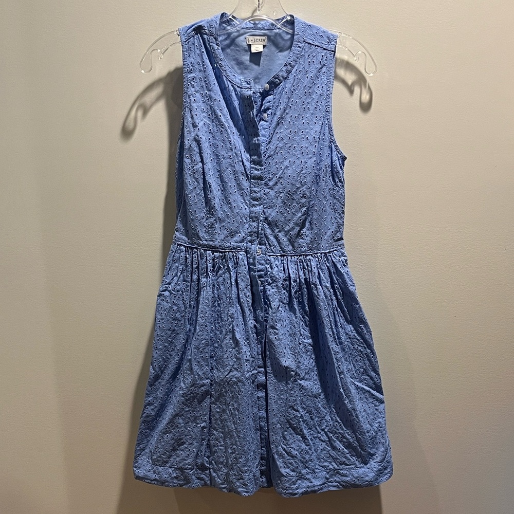 EUC J. Crew Periwinkle Eyelet Dress, 00